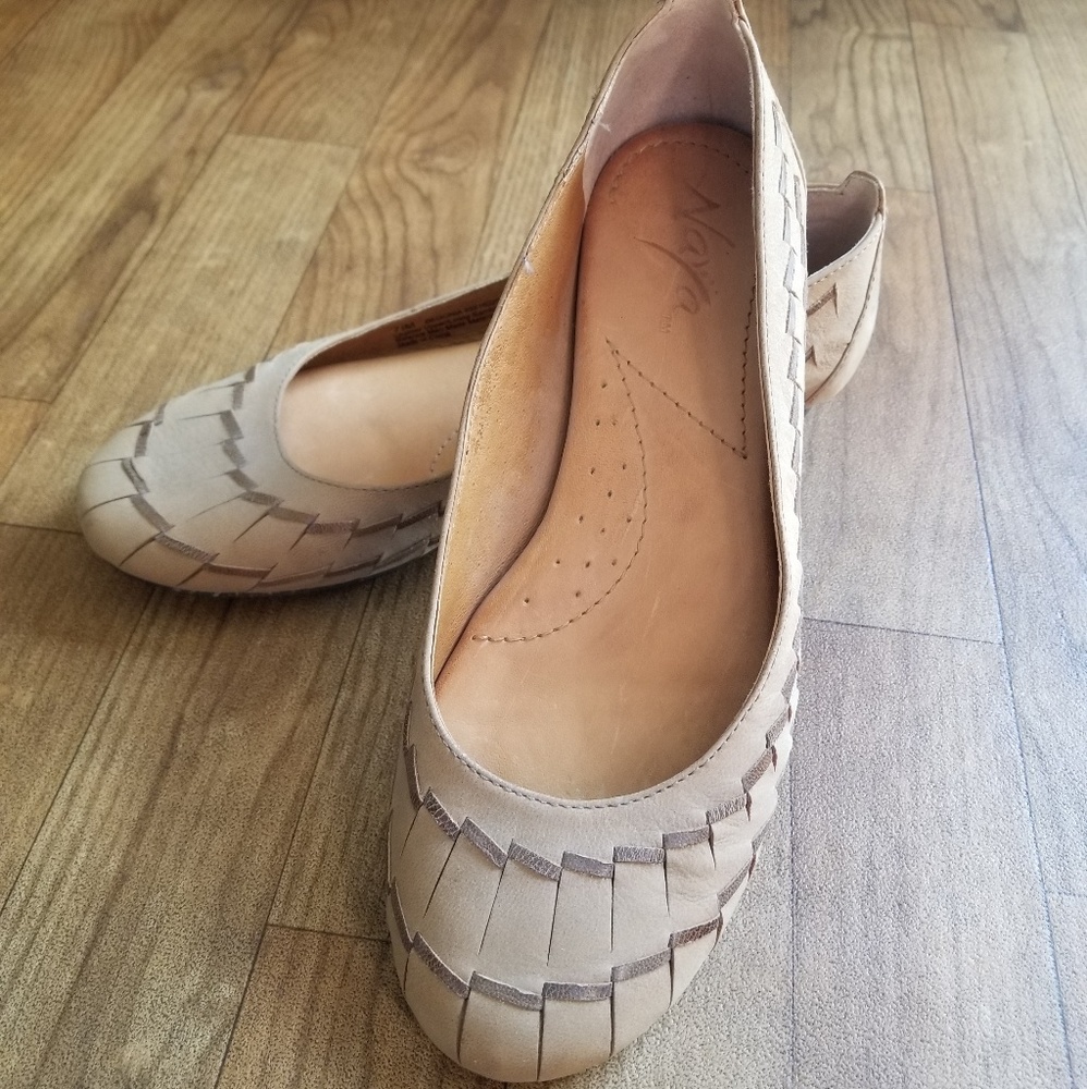 Tan leather flats